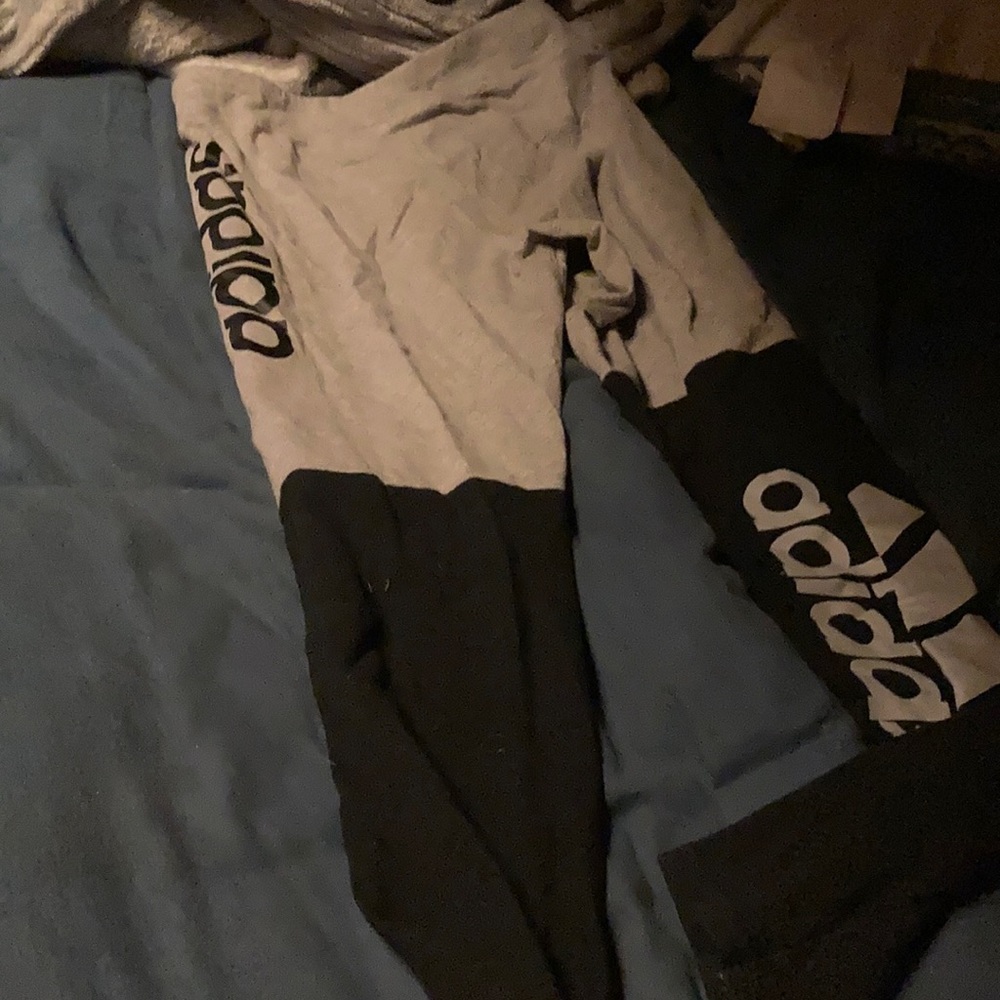 Black and grey adidas leggings